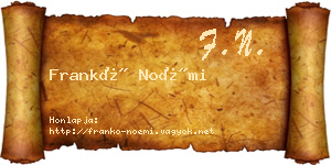 Frankó Noémi névjegykártya